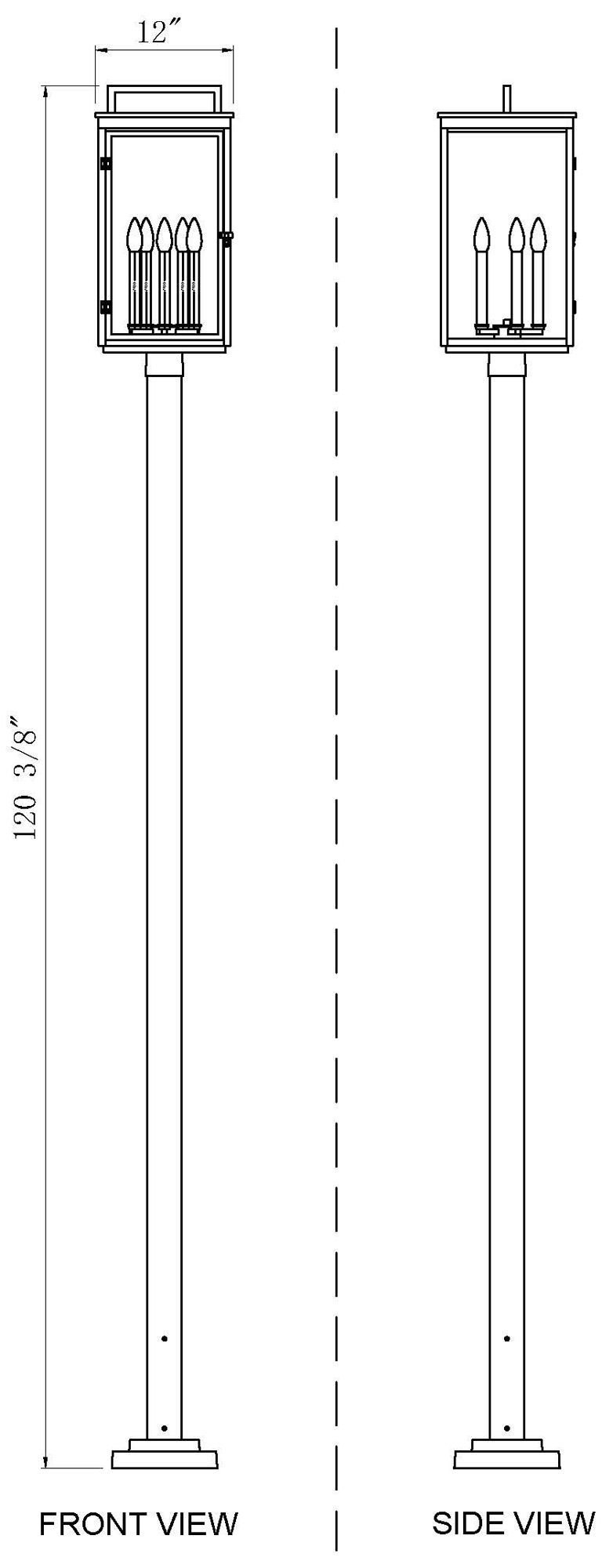 Hartwell by Z-Lite Sand Black 5 Light Post Mounted Fixture