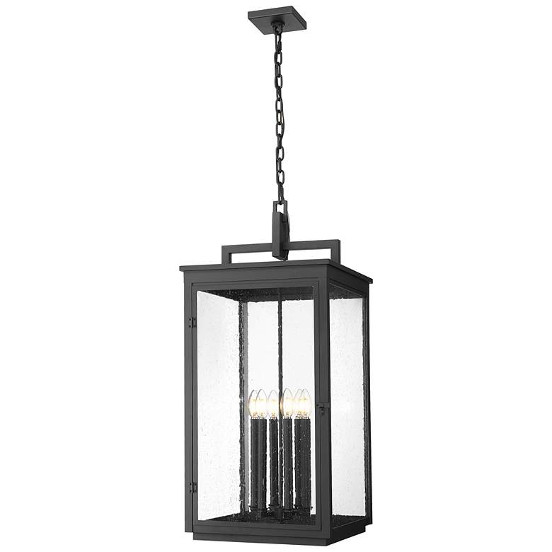 Image 1 Hartwell by Z-Lite Sand Black 6 Light Outdoor Chain Mount Ceiling Fixture