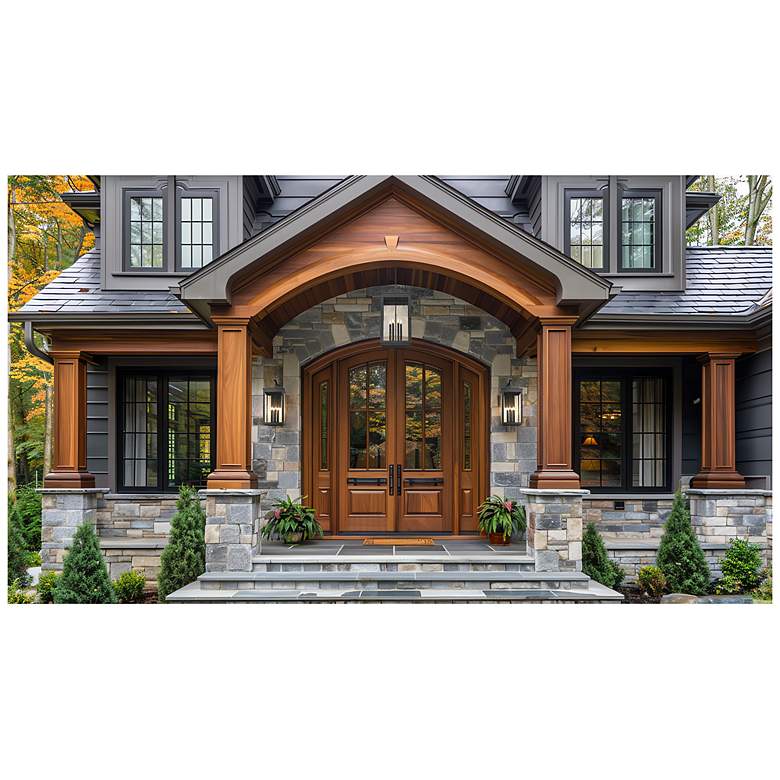 Image 3 Hartwell by Z-Lite Sand Black 6 Light Outdoor Chain Mount Ceiling Fixture more views