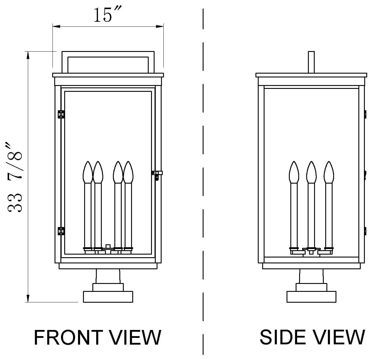 Hartwell by Z-Lite Sand Black 6 Light Pier Mounted Fixture