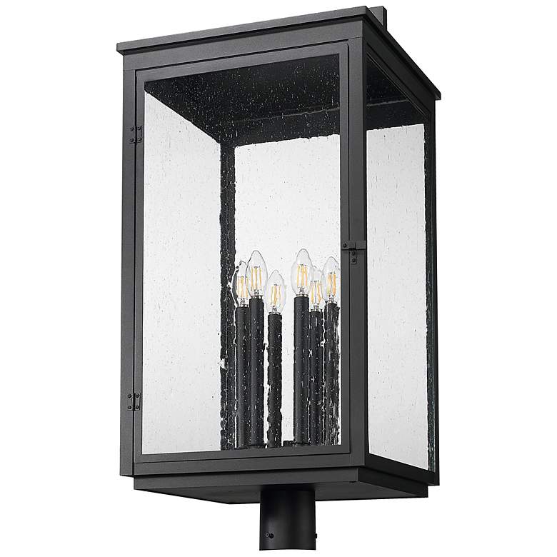 Image 5 Hartwell by Z-Lite Sand Black 6 Light Post Mount Fixture more views