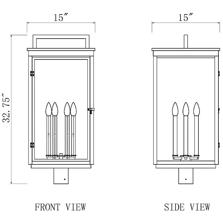 Image 6 Hartwell by Z-Lite Sand Black 6 Light Post Mount Fixture more views