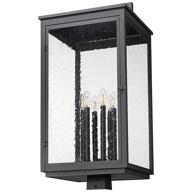 Image 5 Hartwell by Z-Lite Sand Black 6 Light Post Mount Fixture more views