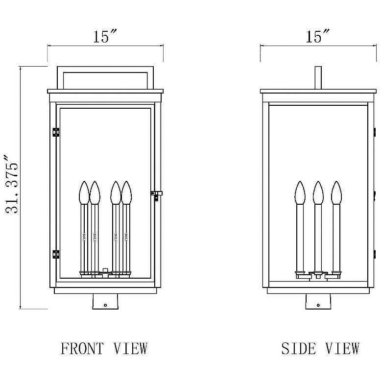Image 6 Hartwell by Z-Lite Sand Black 6 Light Post Mount Fixture more views