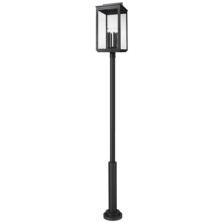 Image 1 Hartwell by Z-Lite Sand Black 6 Light Post Mounted Fixture