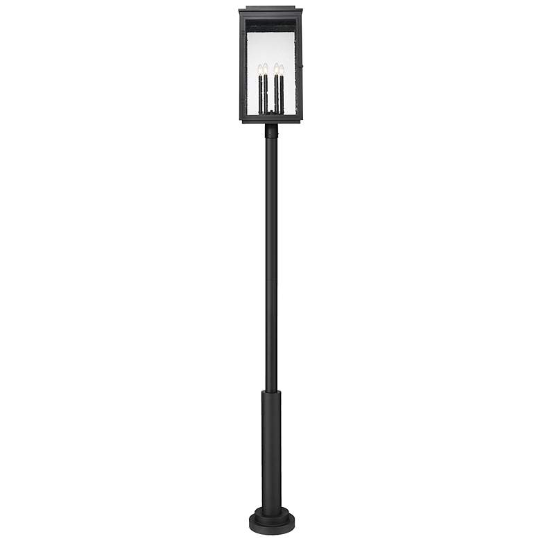Image 5 Hartwell by Z-Lite Sand Black 6 Light Post Mounted Fixture more views