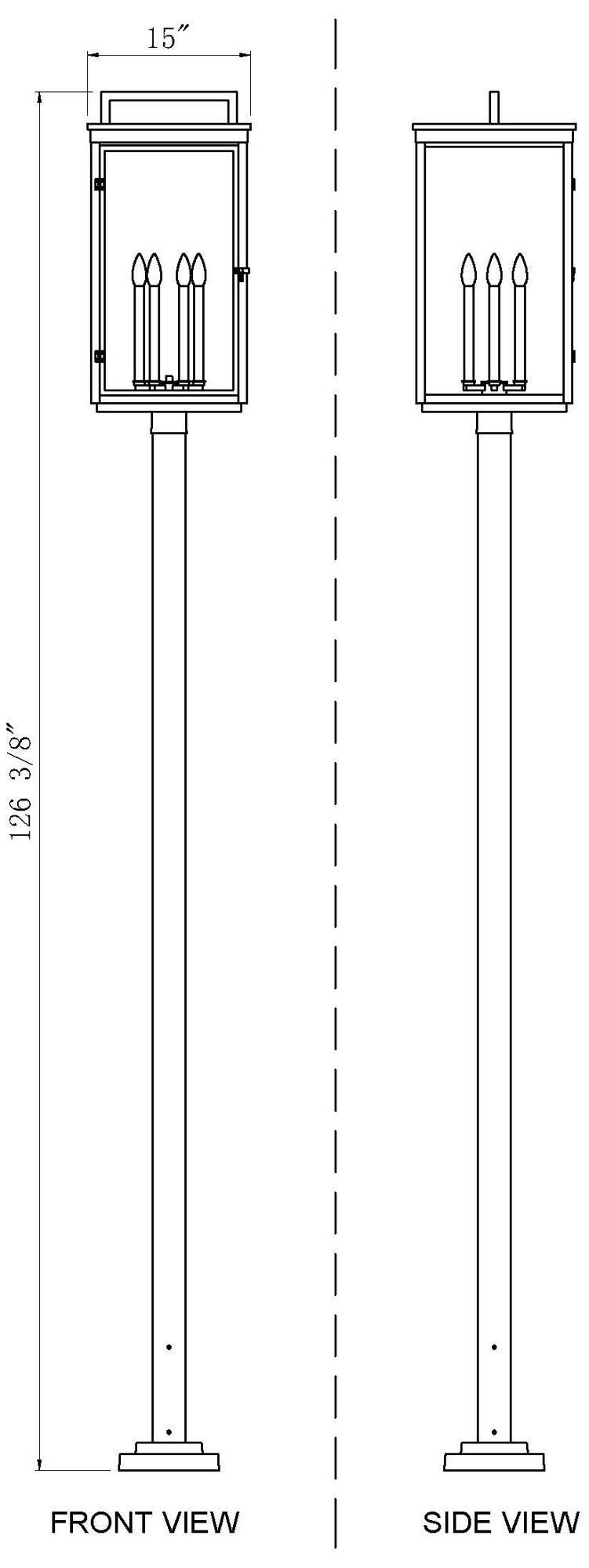 Hartwell by Z-Lite Sand Black 6 Light Post Mounted Fixture