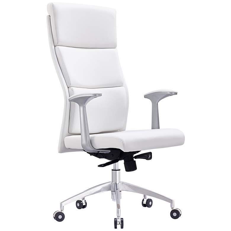 Image 1 Harvard Executive White Faux Leather Office Chair