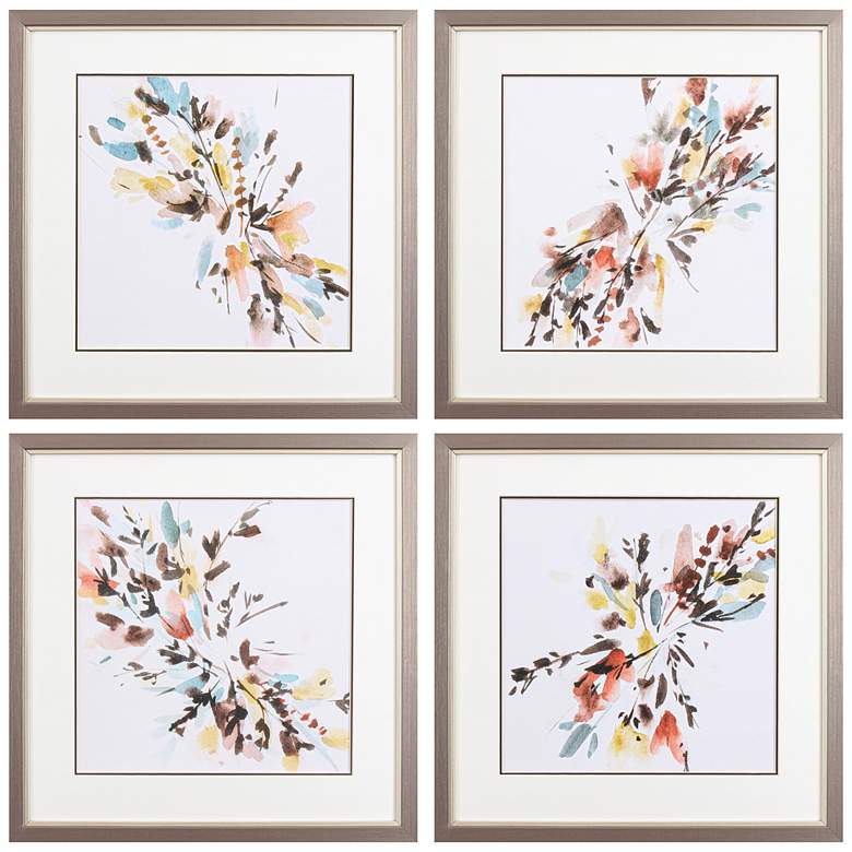 Image 3 Harvest Bouquet 17" Square 4-Piece Framed Wall Art Set