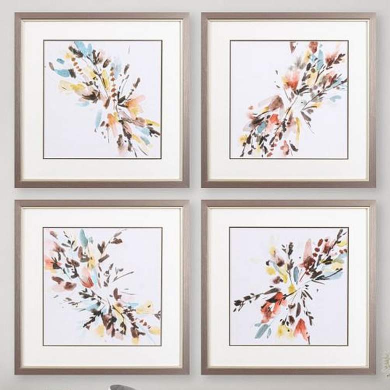 Image 2 Harvest Bouquet 17 inch Square 4-Piece Framed Wall Art Set