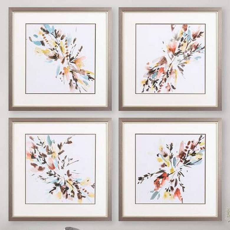 Image 2 Harvest Bouquet 17" Square 4-Piece Framed Wall Art Set