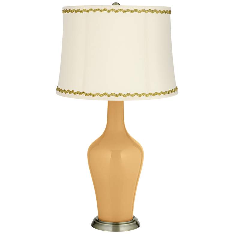 Image 1 Harvest Gold Anya Table Lamp with Relaxed Wave Trim