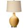 Harvest Gold Oatmeal Linen Shade Ovo Table Lamp