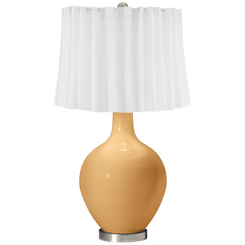 Image 1 Harvest Gold White Curtain Ovo Table Lamp