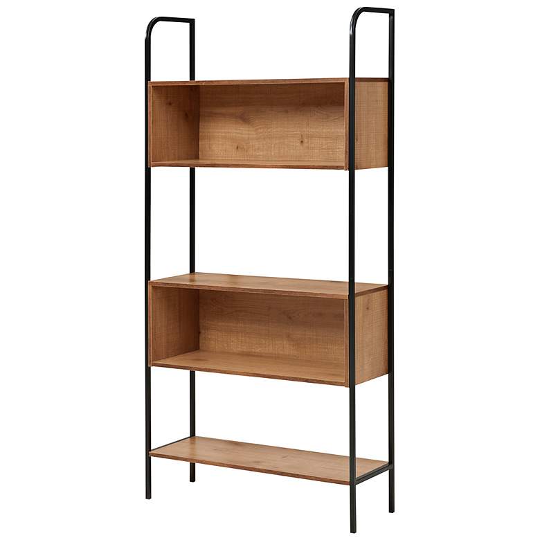 Image 4 Harvey 32 3/4" Wide Distressed Oak Wood 5-Shelf Bookcase more views