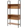 4_Harvey 32 3/4" Wide Distressed Oak Wood 5-Shelf Bookcase more views
