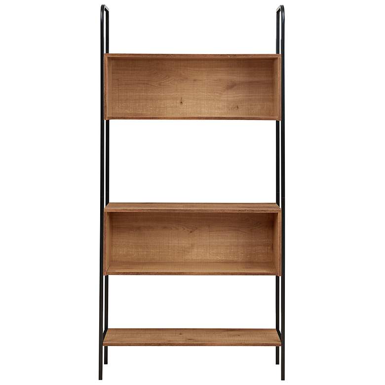 Image 5 Harvey 32 3/4" Wide Distressed Oak Wood 5-Shelf Bookcase more views