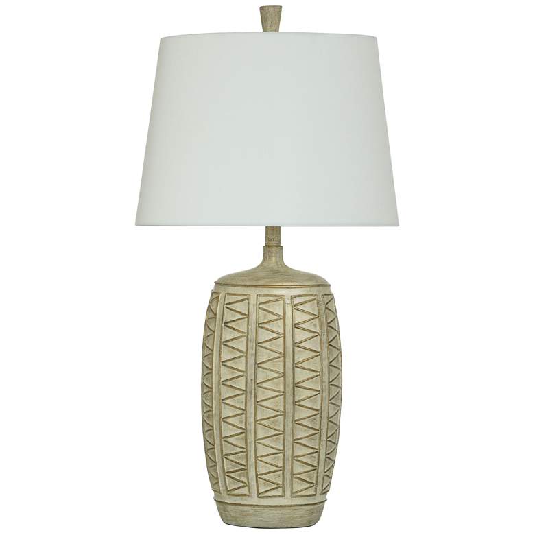 Image 1 Harvey 33" High Baffo Gold Traditional Table Lamp With Off-White Shade