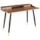 Harvey 47 1/2" Wide Walnut Wood and Black Metal Office Desk