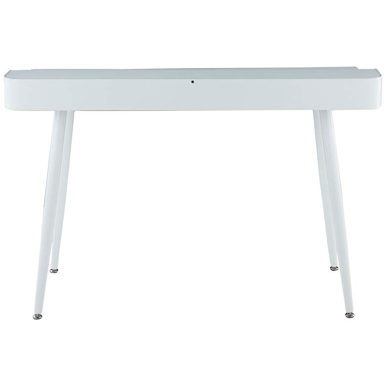Harvey 47 1/2&quot; Wide White Wood and Metal Office Desk more views