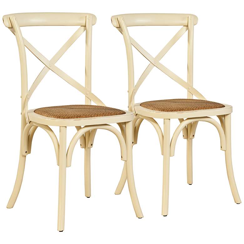 Image 1 Harvey Bentwood Cream Dining Chairs Set of 2
