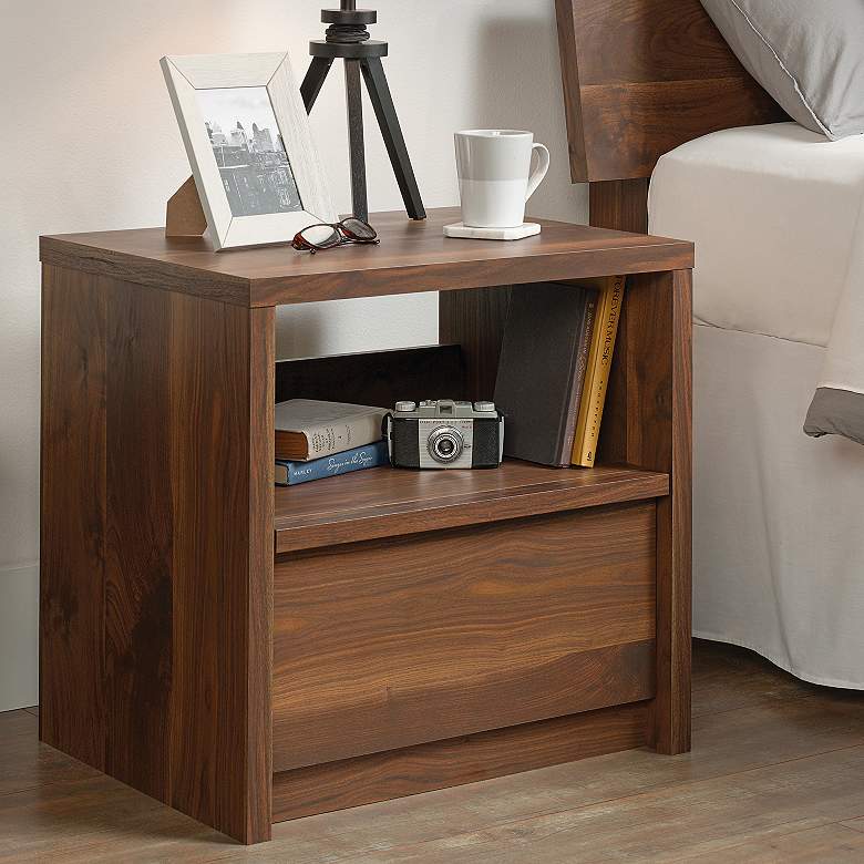 Image 1 Harvey Park 24 3/4" Wide Grand Walnut 1-Drawer Night Stand