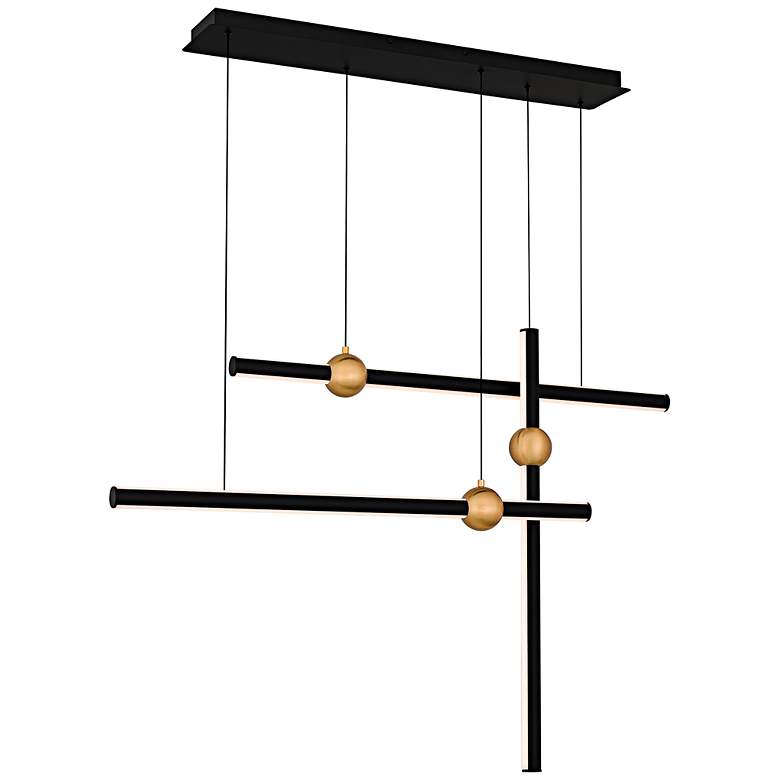 Image 1 Harvick 44 1/4" Wide Matte Black LED Linear Chandelier