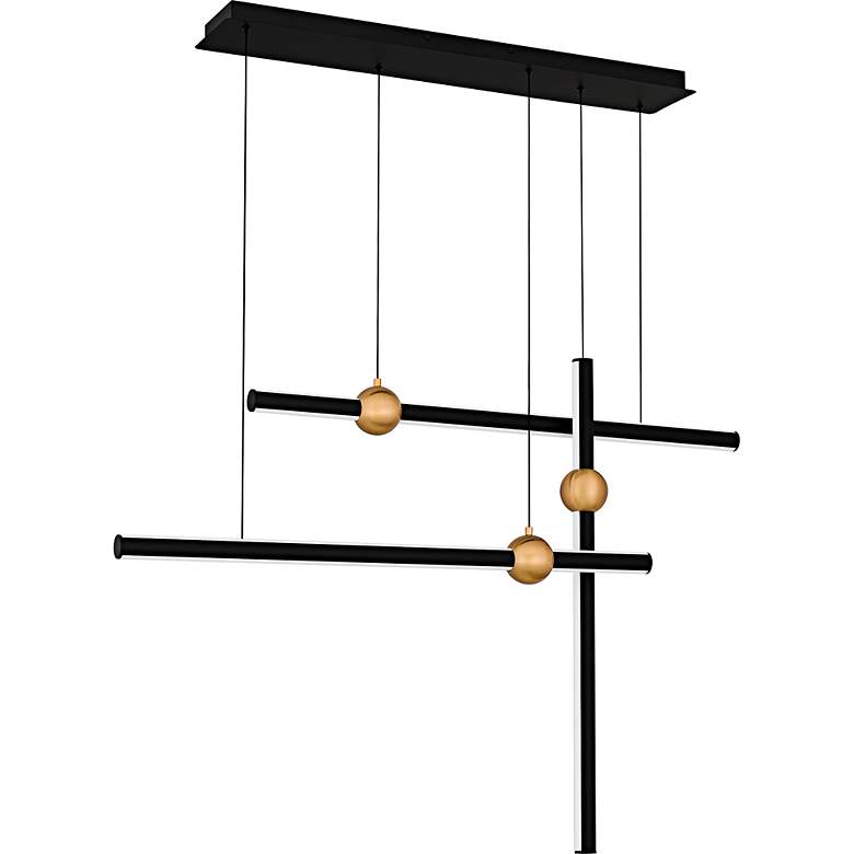 Image 2 Harvick 44 1/4" Wide Matte Black LED Linear Chandelier more views