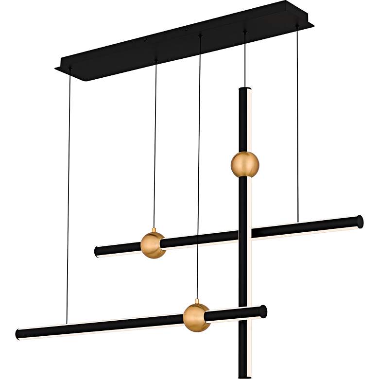 Image 4 Harvick 44 1/4" Wide Matte Black LED Linear Chandelier more views