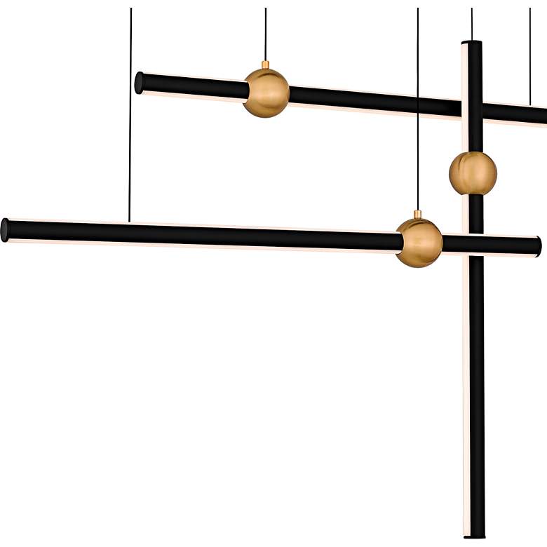 Image 5 Harvick 44 1/4" Wide Matte Black LED Linear Chandelier more views