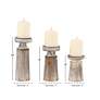 Harwood Distressed Brown Pillar Candle Holders Set of 3
