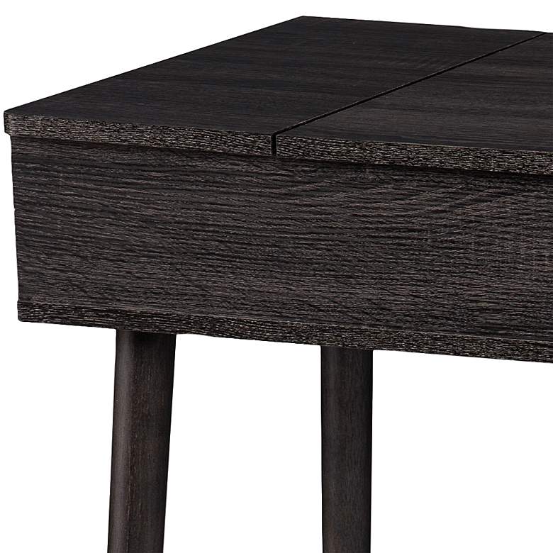 Image 2 Harzen 35 3/4" Wide Black Storage Vanity Desk with Mirror more views