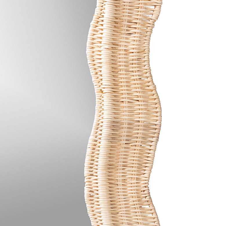 Image 4 Hasana Natural Rattan 27 1/2" x 39 1/2" Scalloped Wall Mirror more views