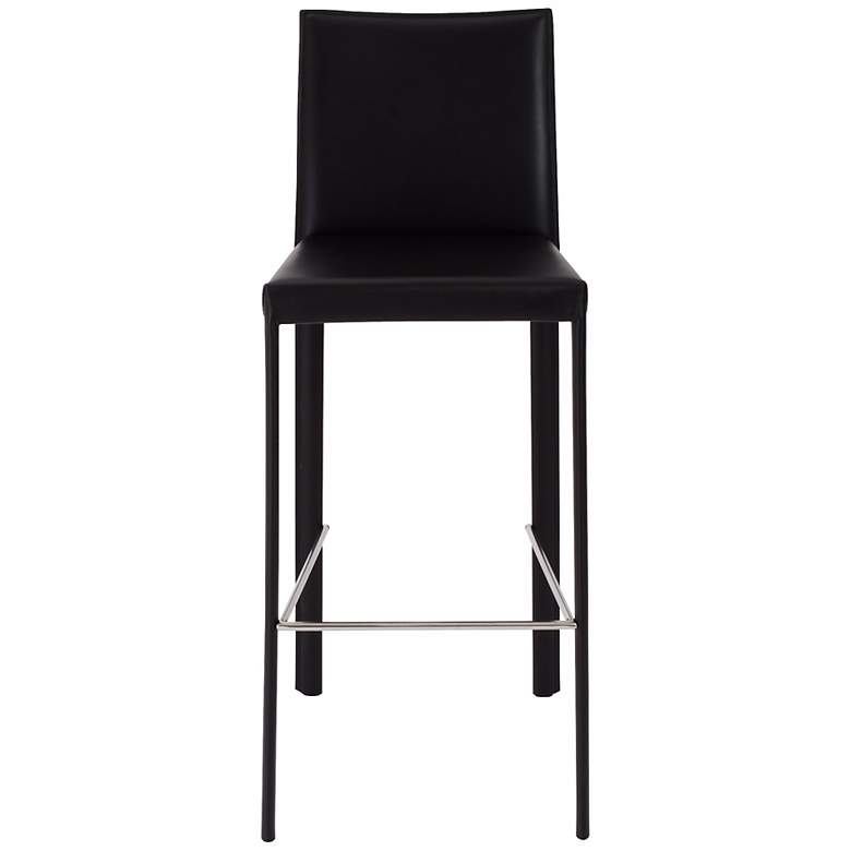 Image 2 Hasina Black Bonded Leather Bar Stool Set of 2 more views