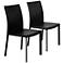 Hasina Black Bonded Leather Side Chair Set of 2
