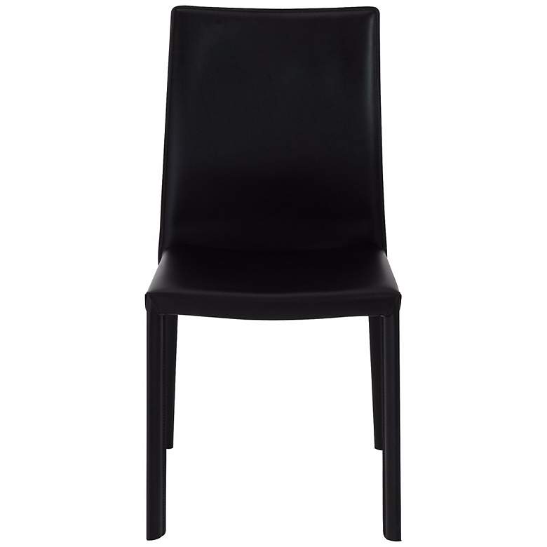 Image 2 Hasina Black Bonded Leather Side Chair Set of 2 more views