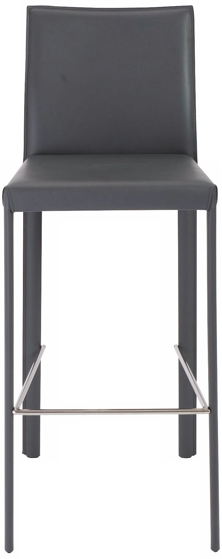 Image 2 Hasina Gray Bonded Leather Bar Stool Set of 2 more views