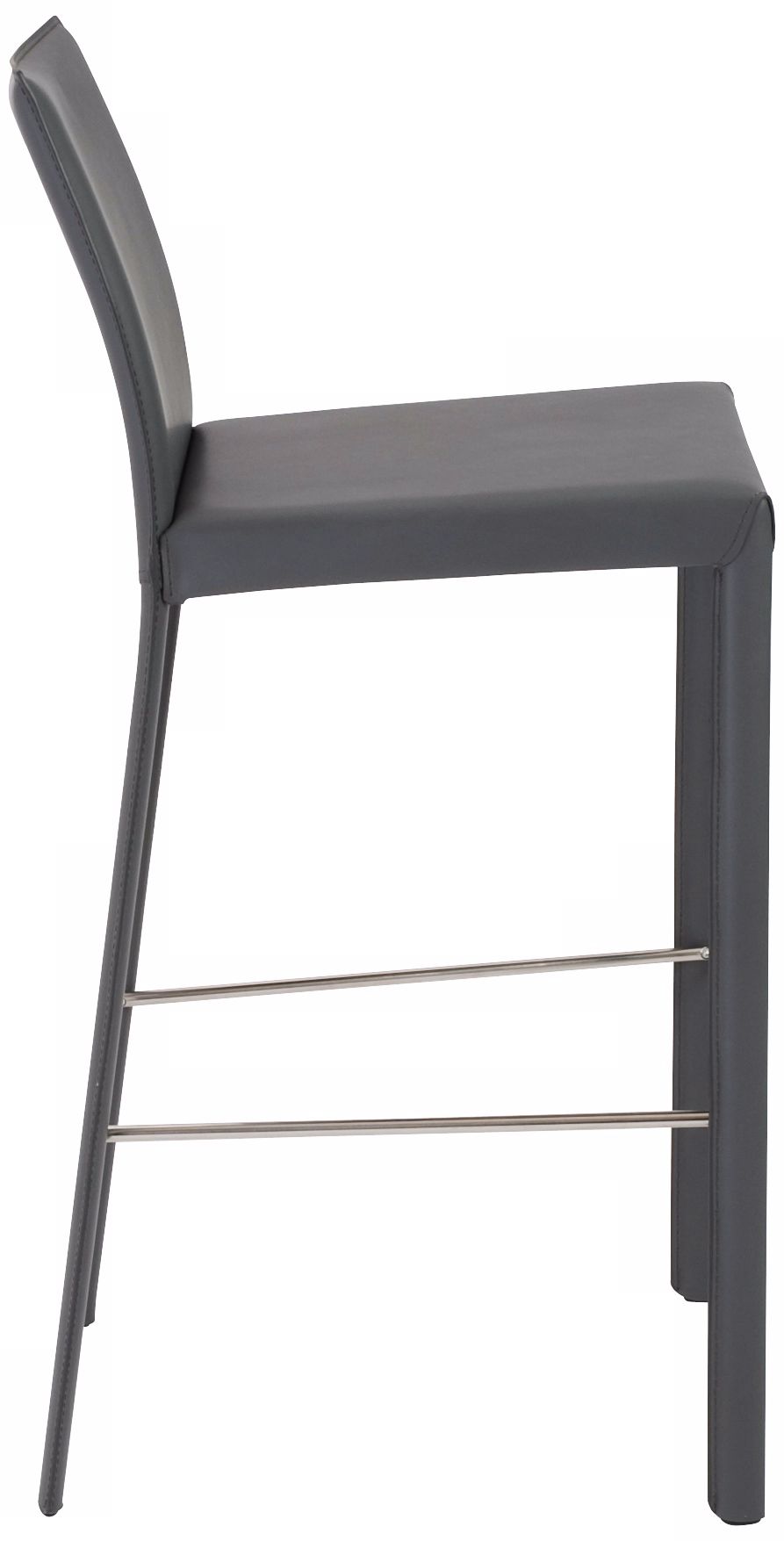 Image 3 Hasina Gray Bonded Leather Bar Stool Set of 2 more views