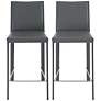 Thumbnail1 of Hasina Gray Bonded Leather Counter Stool Set of 2