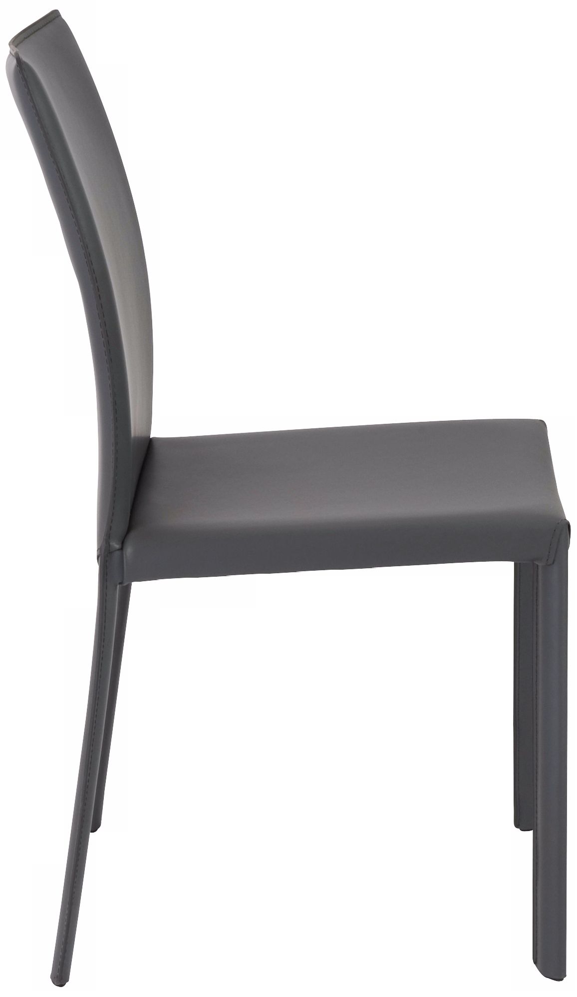 Image 3 Hasina Gray Bonded Leather Side Chair Set of 2 more views