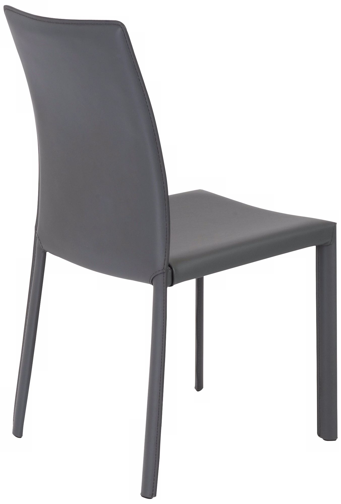 Image 4 Hasina Gray Bonded Leather Side Chair Set of 2 more views