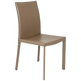 Image2 of Hasina Taupe Leather Side Chair