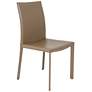 Hasina Taupe Leather Side Chair in scene