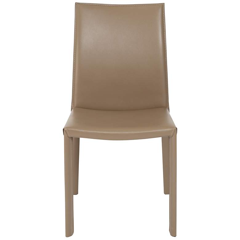 Image 4 Hasina Taupe Leather Side Chair more views