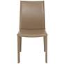 Hasina Taupe Leather Side Chair in scene