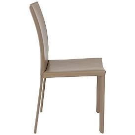 Image5 of Hasina Taupe Leather Side Chair more views