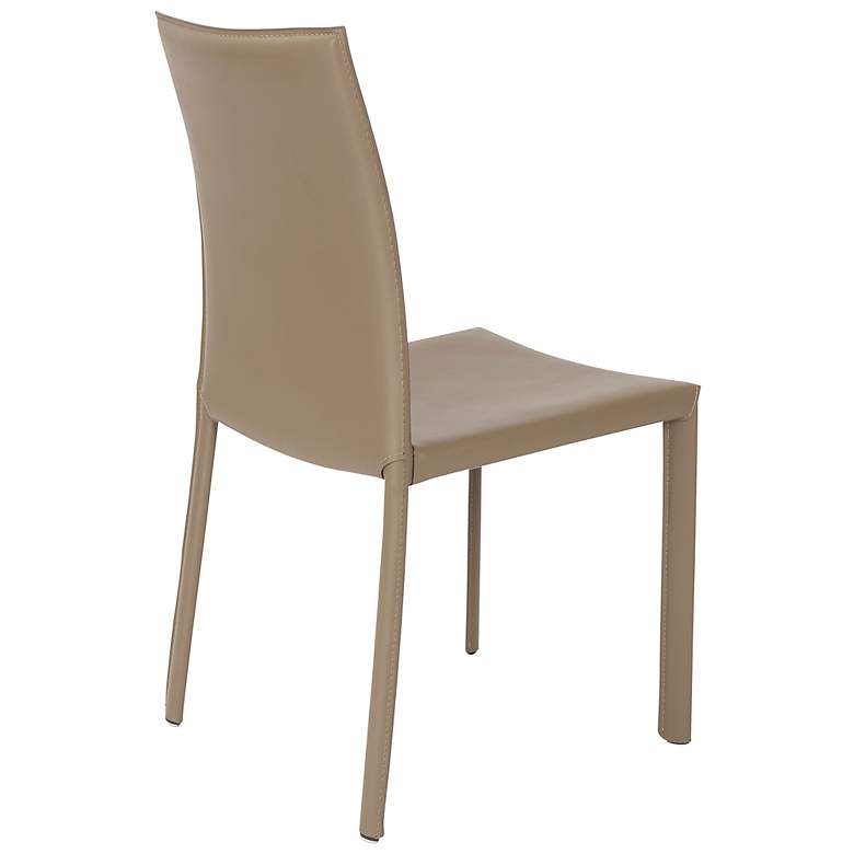 Image 6 Hasina Taupe Leather Side Chair more views