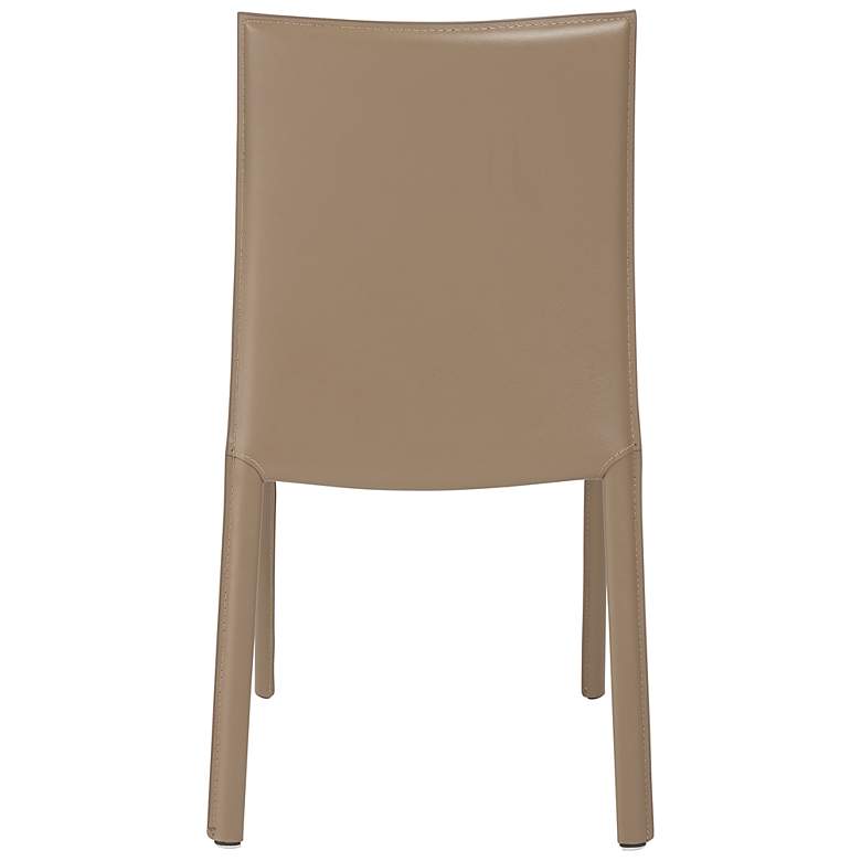 Image 7 Hasina Taupe Leather Side Chair more views
