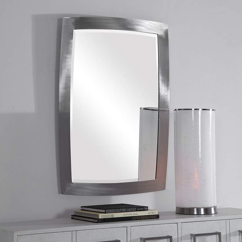 Image 3 Haskill Brushed Nickel 24" x 34 1/4" Vanity Wall Mirror more views