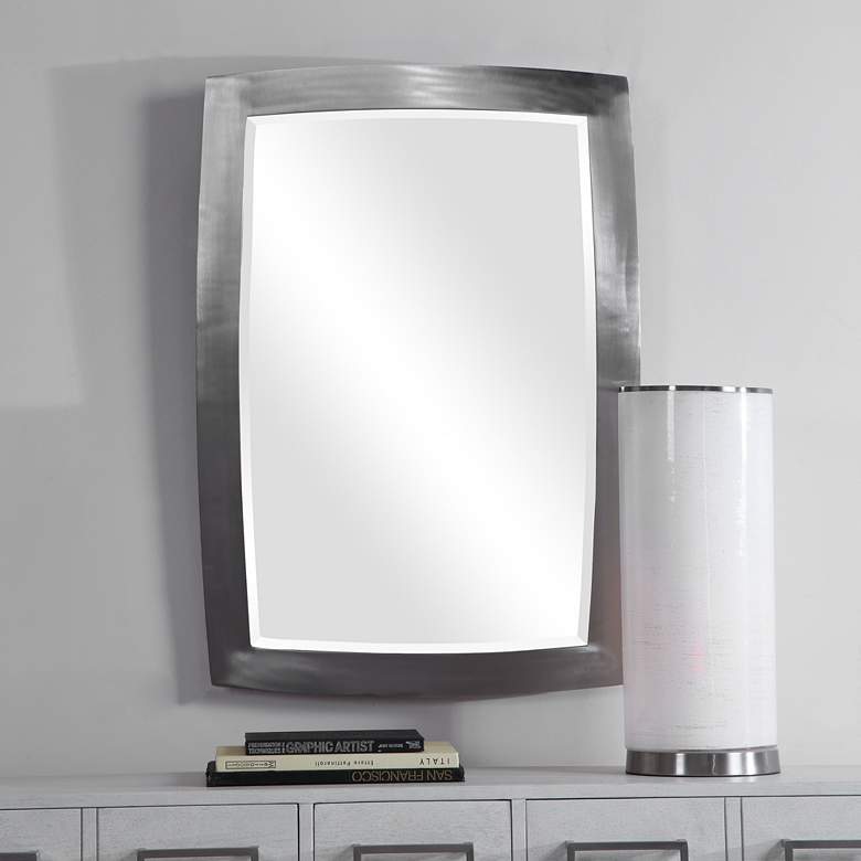 Haskill Brushed Nickel 24&quot; x 34 1/4&quot; Vanity Wall Mirror more views